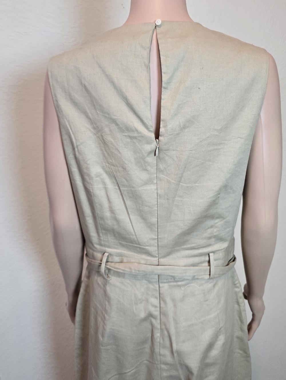 BANANA REPUBLIC Romper One Piece Shorts Womens 8 Beige Linen Blend - Picture 4 of 14